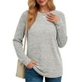 thumbnail image 1 of OALUXE Long Sleeve Shirts for Women Casual Tunic Tops Loose Fit Dressy Crewneck Lightweight Pullover Sweaters, 1 of 7