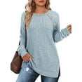 thumbnail image 1 of OALUXE Long Sleeve Shirts for Women Casual Tunic Tops Loose Fit Dressy Lightweight Sweaters, 1 of 7