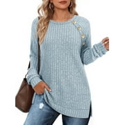 OALUXE Long Sleeve Shirts for Women Casual Tunic Tops Loose Fit Dressy Lightweight Sweaters