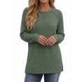 thumbnail image 1 of OALUXE Long Sleeve Shirts for Women Dressy Casual Tunic Tops Crewneck Side Split Lightweight Pullover Sweaters, 1 of 7