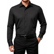 OALUXE Mens Dress Shirts Formal Long Sleeve Button Down Business Solid Shirt