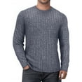 thumbnail image 1 of OALUXE Ribbed Long Sleeve Shirts for Men Crewneck Undershirts Thermal Basic Tops, 1 of 7
