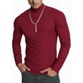 thumbnail image 1 of OALUXE Turtleneck Ribbed Long Sleeve Shirts for Mens Undershirts Knit Thermal Basic Tops, 1 of 7