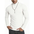thumbnail image 1 of OALUXE Turtleneck Ribbed Long Sleeve Shirts for Mens Undershirts Knit Thermal Basic Tops, 1 of 7