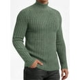 thumbnail image 1 of OALUXE Turtleneck Ribbed Long Sleeve Shirts for Mens Undershirts Knit Thermal Fitted Basic Tops, 1 of 7
