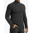 thumbnail image 1 of OALUXE Turtleneck Ribbed Long Sleeve Shirts for Mens Undershirts Knit Thermal Fitted Basic Tops, 1 of 7
