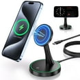 thumbnail image 1 of OANDYS 15W Fast Magnetic Wireless Charger Stand for iPhone 16/15/14/13/12 Series  with Sleep-Friendly Light for AirPods 3/Pro/Pro 2(Black MagSafe Charger ), 1 of 8