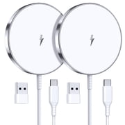 Wtuhu 2 Pack Magnetic Wireless Charger, 15W Fast Wireless Charging Pad Compatible with iPhone 17 Pro Max/17 Pro/17 Air/17/16/15/14/13/12 Series and AirPods 3/2/Pro 2/Pro