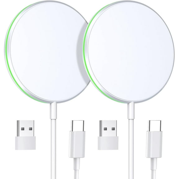 OANDYS Magnetic Wireless Charger iPhone 14/13/12 Series USB-A/Type-C Charger, 2 Pack
