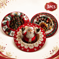 thumbnail image 1 of OANLKGI 3PCS Christmas Rug Set 15.75 IN Round 3D Illusion Floor Mats Christmas Floor Mat Bundle Festive Christmas Area Rugs for Indoor Entryway Living Room Bedroom Party Decoration Multicolor, 1 of 5