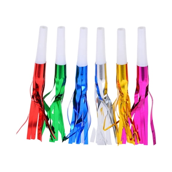 OANLKGI 5 Pack Metallic Tassel Party Blowers, Colorful Fringed Noise Makers, Party Blowers for Horns & Whistles for Graduations, Weddings, Birthdays, Family Gatherings and Sporting Events