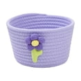 thumbnail image 1 of OANLKGI 7 in Cotton Rope Storage Basket With Cute Flower Decor Small Woven Organizer Bin Candy Holder For Halloween Thanksgiving Desktop Snack Key Makeup Home Tabletop Decor, 1 of 6