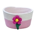 thumbnail image 1 of OANLKGI 7 in Cotton Rope Storage Basket With Cute Flower Decor Small Woven Organizer Bin Candy Holder For Halloween Thanksgiving Desktop Snack Key Makeup Home Tabletop Decor, 1 of 6