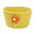 thumbnail image 1 of OANLKGI 7 in Cotton Rope Storage Basket With Cute Flower Decor Small Woven Organizer Bin Candy Holder For Halloween Thanksgiving Desktop Snack Key Makeup Home Tabletop Decor, 1 of 7