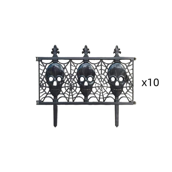 OANLKGI Halloween Garden Fence Decoration, 10PCS 15.75*13.58" Garden Fence Panel Decorative, Gothic Outdoor Yard Prop for Graveyard Scene Path Borders Spooky House Party Decor