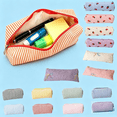 thumbnail image 1 of OANLKGI Large Capacity Pencil Case Pen Pouch, Soft Canvas Pencil Case, Zippered Stationery Pouch with Spacious Interior, Cute Striped Organizer for Pens, Markers, and Office Supplies, 1 of 7