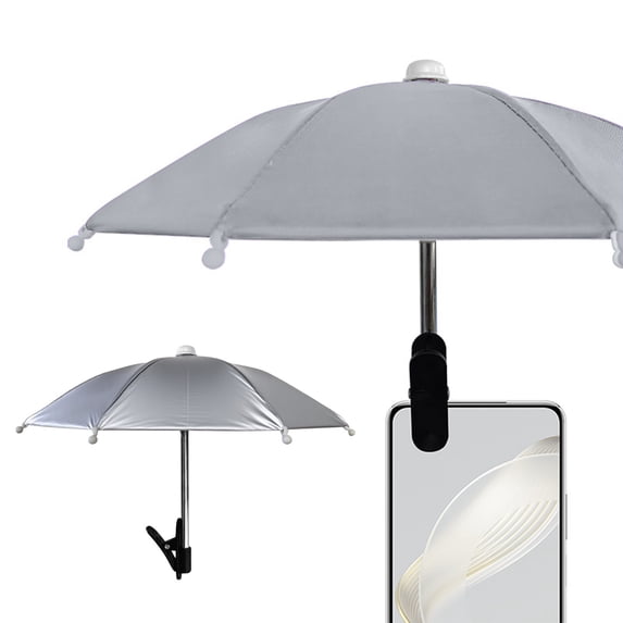 OANLKGI Phone Umbrella for Sun, Universal Adjustable Cute Stand Phone Sun Shade Shield With Suction Cup/ Clip, Outdoor Anti-reflective Glare Blocking Cell Phone Sun Shade Rain Protector Umbrella