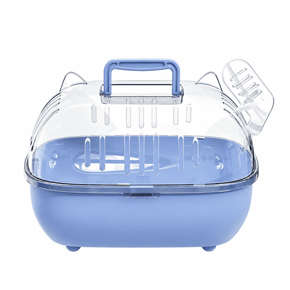 OANLKGI Small Pet Travel Carrier 10.83 x 8.66 IN Acrylic Viewing Panels Transparent Animal Transport Box Water Bottle and Carry Handle Portable Ventilated Pet Cage Pet Travel Blue