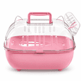 thumbnail image 1 of OANLKGI Small Pet Travel Carrier 10.83 x 8.66 IN Acrylic Viewing Panels Transparent Animal Transport Box Water Bottle and Carry Handle Portable Ventilated Pet Cage Pet Travel Pink, 1 of 5
