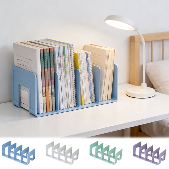 OANLKGI Vertical File Holder Sturdy Plastic Expandable Upright File Sorter, Desktop Binder Holder Organizer, Office File Organizer Bookshelf Divider, Assemble Easily Endlessly