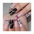 thumbnail image 1 of OAO Y2k Nails, 24 Pcs Black Pink Y2k Press on Nails Long Star Nails with Pearls & Charms, Long Press on Nails Y2k Nails Press on Trendy for Women, 1 of 1