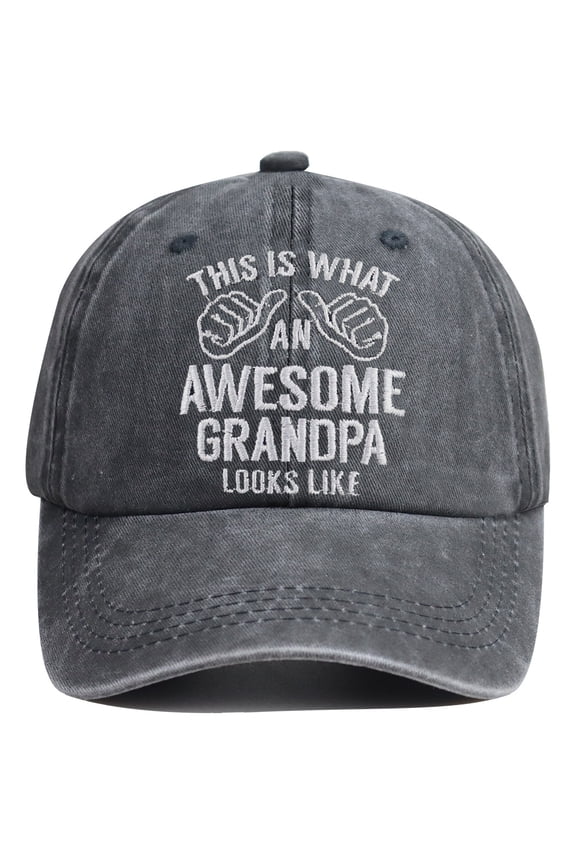 Grandpa Hat, Embroidered Wash Cotton, Adjustable