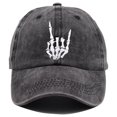 thumbnail image 1 of OASCUVER Skeleton Hand Adjustable Wash Distressed Denim Hat, 1 of 5