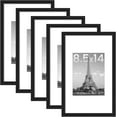 thumbnail image 1 of OASIS 8.5x14 Picture Frame Set of 5, Display Pictures 7x10 with Mat or 8.5x14 Without, Wall Gallery Photo Frames, Black, 1 of 12