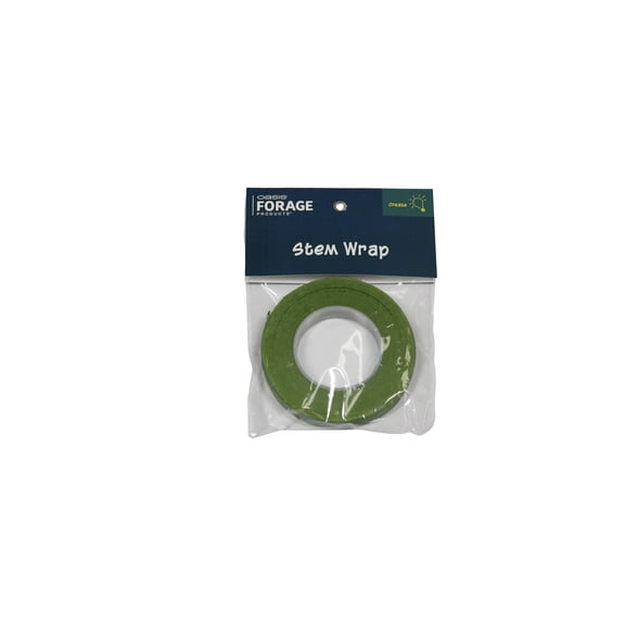 OASIS Forage Floral Stem Wrap | Waterproof Stretchy Self-Sealing Tape | 1/2" Wide x 90' Long Roll | Rich Green Color | 8 Retail Ready Packs/ Case