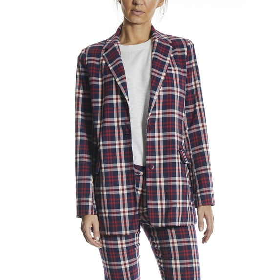 OAT New York Women's Holiday Plaid Oversized Blazer