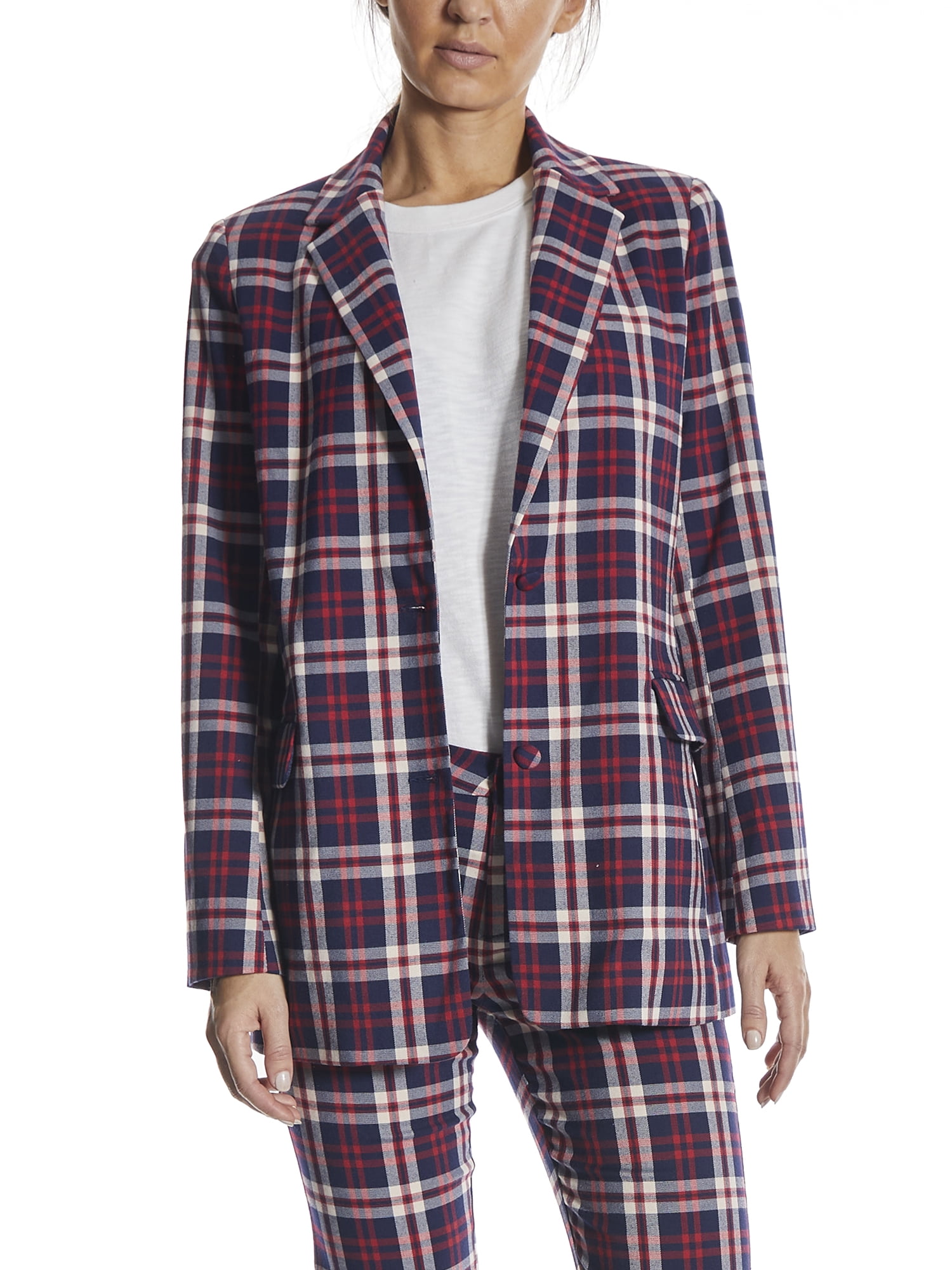 OAT New York Women's Holiday Plaid Oversized Blazer - Walmart.com