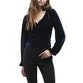 thumbnail image 1 of OAT New York Women's Velvet V-Neck Long Sleeve Holiday Blouse, 1 of 2