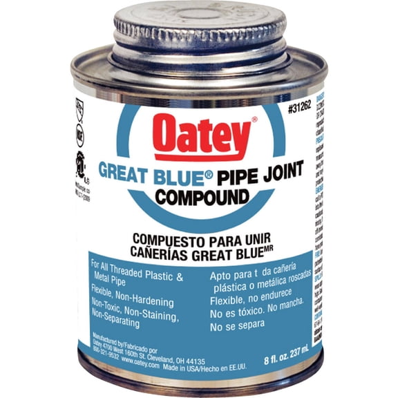 OATEY 8 FL OZ Blue Pipe Joint Compound W/Brush 31262 12/Each Interior & Exterior Use, Professional Finish