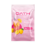 OATH Clear Whey Protein Isolate Powder, Pink Lemonade Flavor, Single Serve Packet