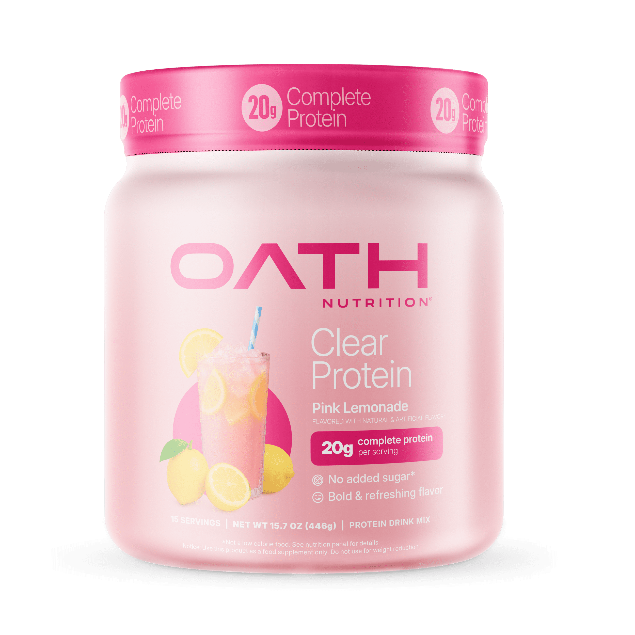 OATH Nutrition Clear Protein Pink Lemonade 15 Servings
