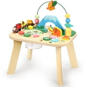 OATHX Baby Activity Table Toys Bead Mazes Board Wood Montessori Education Learn Child Birthday Gifts