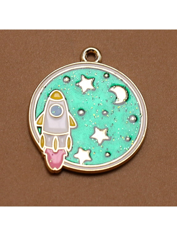 Chic Rocket Pendant DIY Charm Set for Jewelry Crafting 10Pcs