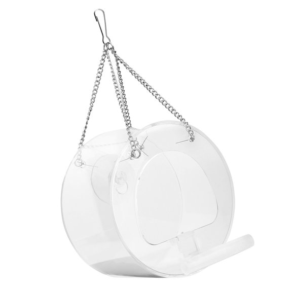 OATIPHO Circular Bird Feeder, Transparent Hanging Design for Outdoor Use
