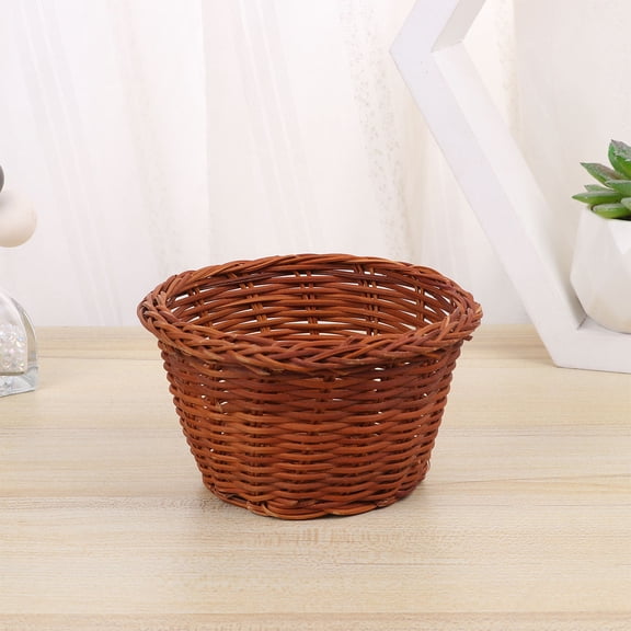 OATIPHO Easter Storage Basket in Brown Bamboo for Home and Store Decoration