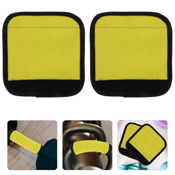 OATIPHO Oatipho Yellow Polyester Grip Pads for Pull-Ups Barbell Dumbbell Lifting 2Pcs