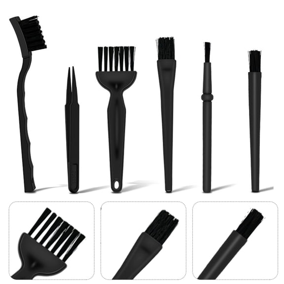 OATIPHO Portable Anti-Static Keyboard Brush Black Pa PP for Dust Removal