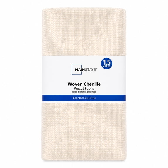 Mainstays 1.5 Yard 100% Polyester Woven Chenille, Ivory, 54" Wide for Quilting & Sewing