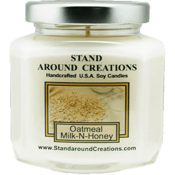 OATMEAL MILK-N-HONEY HEX 6-OZ. ALL NATURAL SOY CANDLE