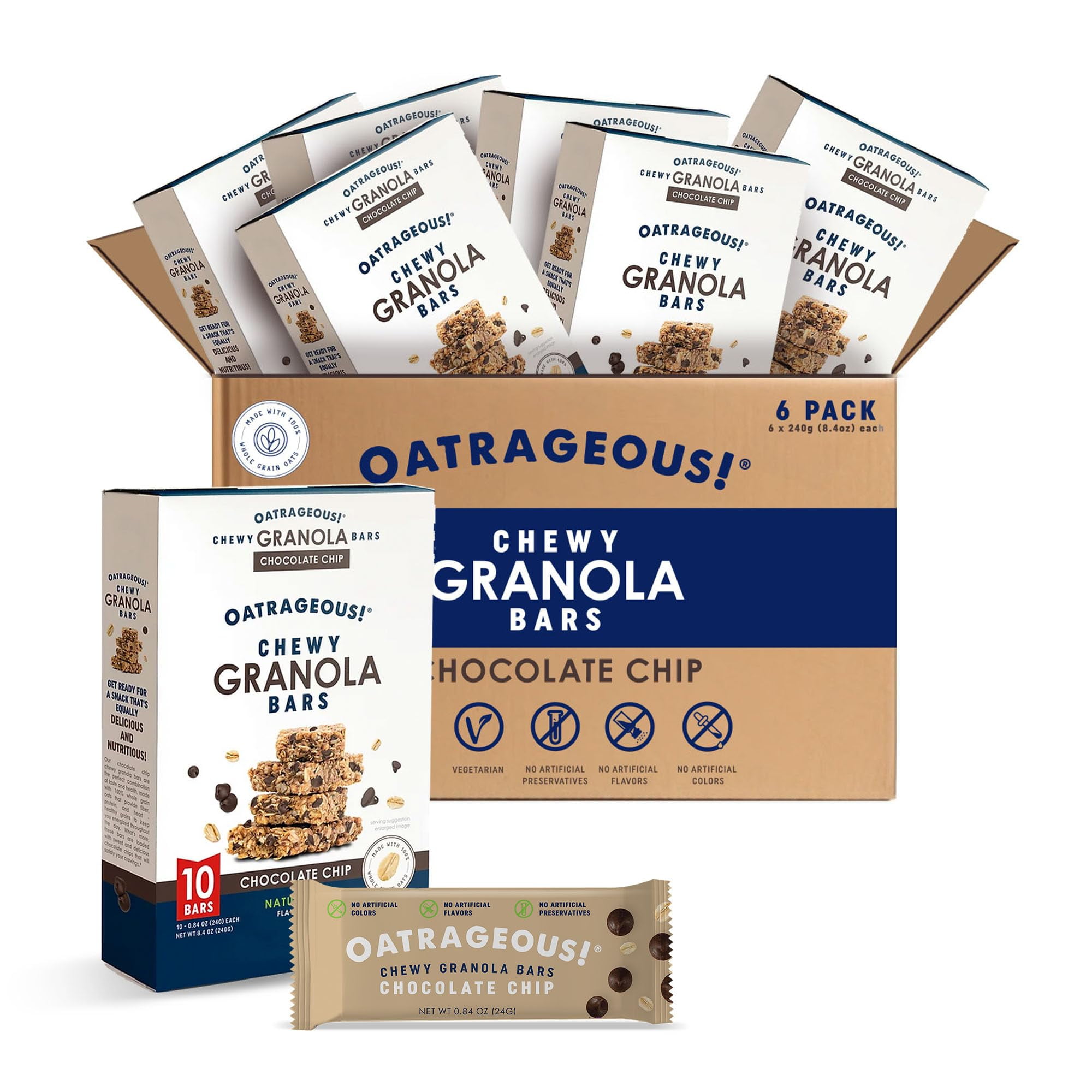 OATRAGEOUS! Chewy Granola Bars, MMF7 Chocolate Chip Granola Bar Whole