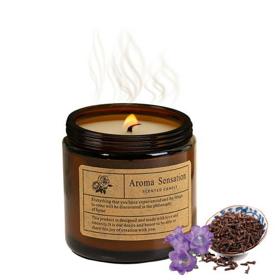 OAUP Small Brown Minimalist Jar Scented Candle Home Indoor Scented Hotel Scented Candle 80G