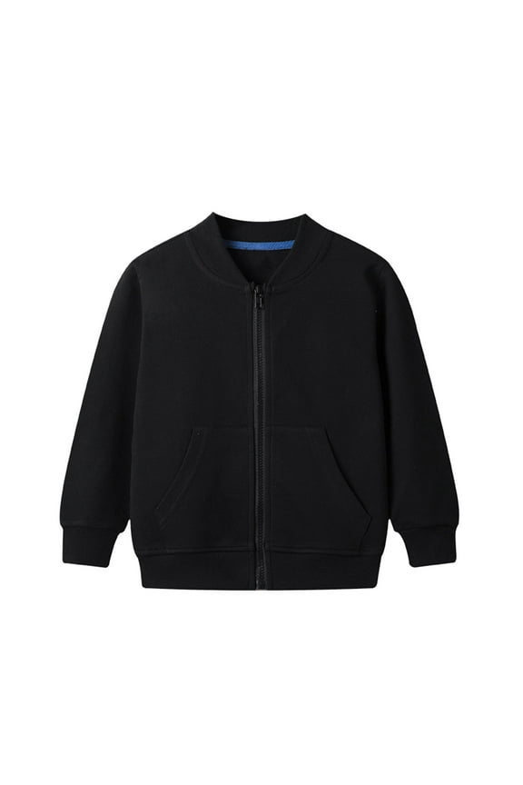 Toddler Boys Girls Bomber Jackets Long Sleeve Outwear Jacket Solid Color Pocket Baseball Sport Jacket Kids Fall Winter Coat,12M-5Y