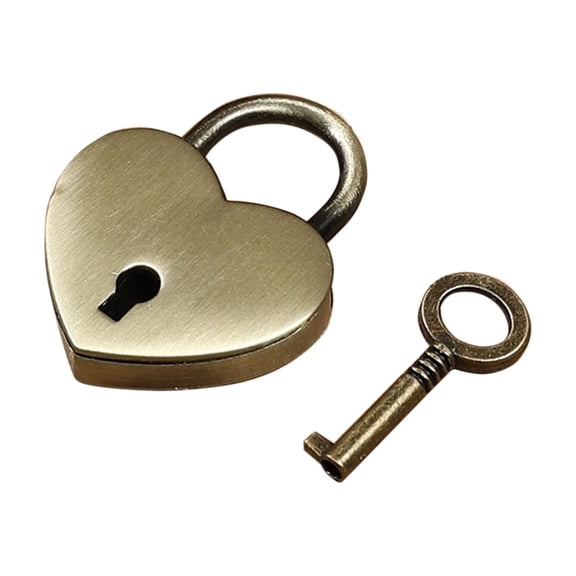 OAVQHLG3B 1.46 Inch Love Locks Heart Padlock with Key Set, Single Heart Couple Wishing Lock Love Padlock for Lover Bridge Anniversary Diary Book Card Box