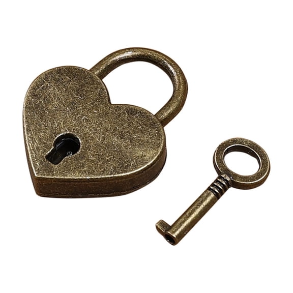 OAVQHLG3B 1.46 Inch Love Locks Heart Padlock with Key Set, Single Heart Couple Wishing Lock Love Padlock for Lover Bridge Anniversary Diary Book Card Box