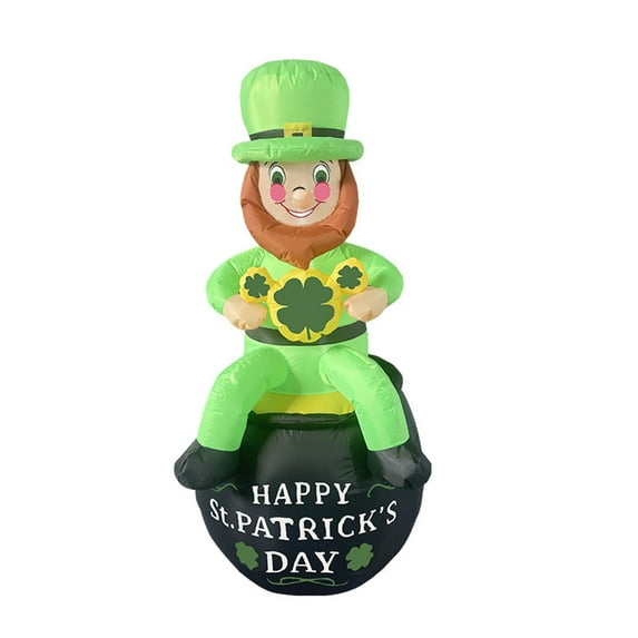 OAVQHLG3B 1.8m/5.9Ft St Patricks Day Irish Characters Inflatable LED Lighted Decoration Party Indoor Outdoor Yard Patio Garden Decoration