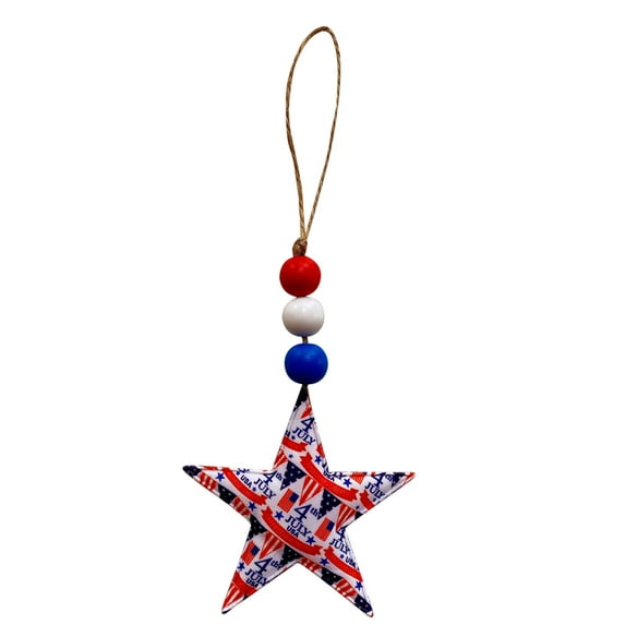 OAVQHLG3B 1/3/5/10 PCS 4th of July Hanging Star-Patriotic Fabric Wrapped Hanging Star Ornament for Memorial Day Tree Decorations Patriotic Tree Decorations